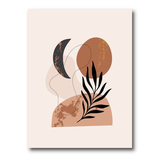 Designart - Moon & Sun Shapes In Retro Terracotta Tones I